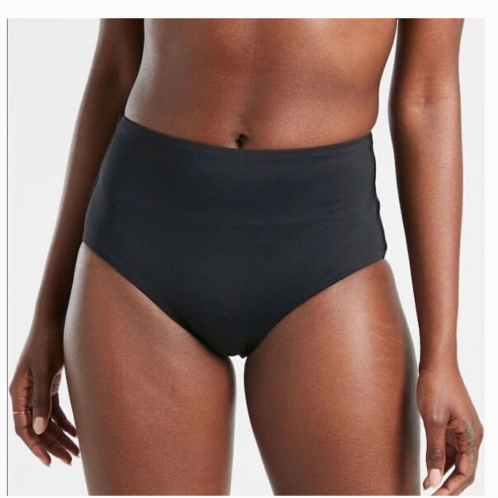 NWT Athleta Black High Waist Bikini Bottom Sz Small